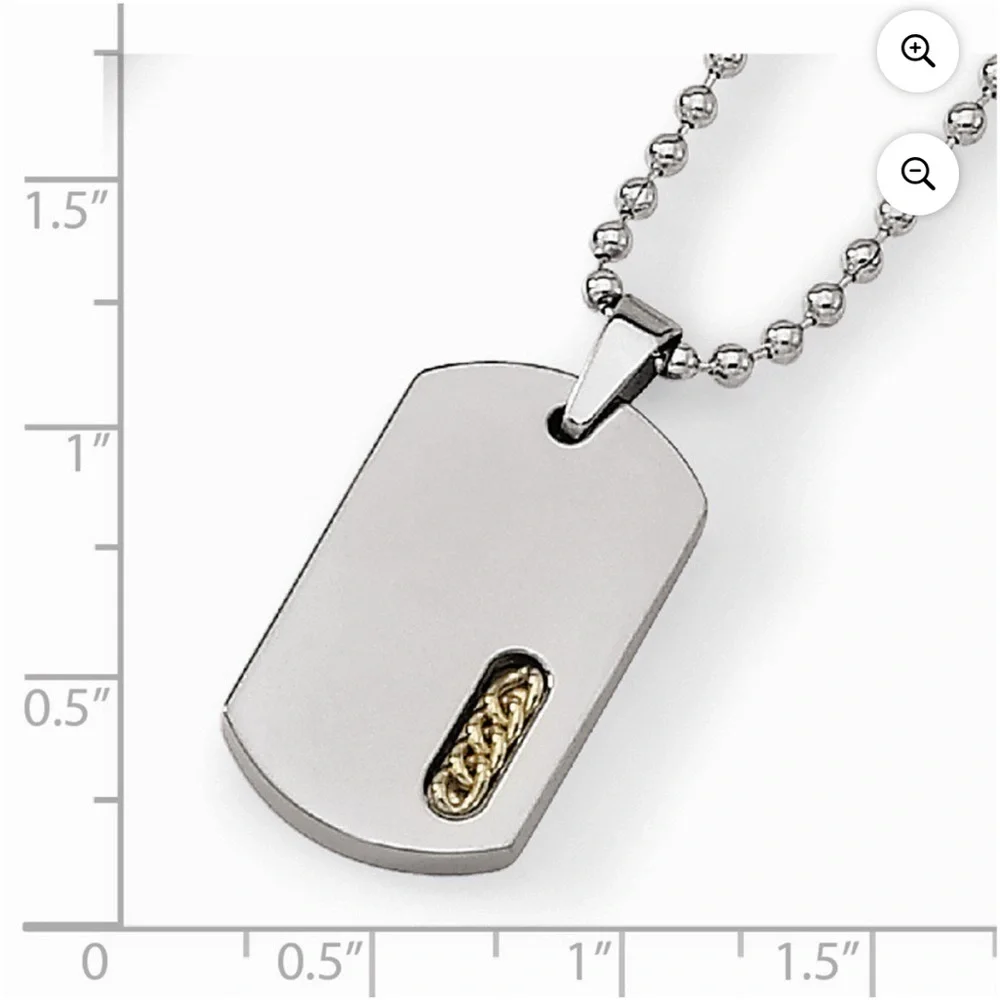 N127 STEEL Chisel preowned dog tag unisex engravable 22”
